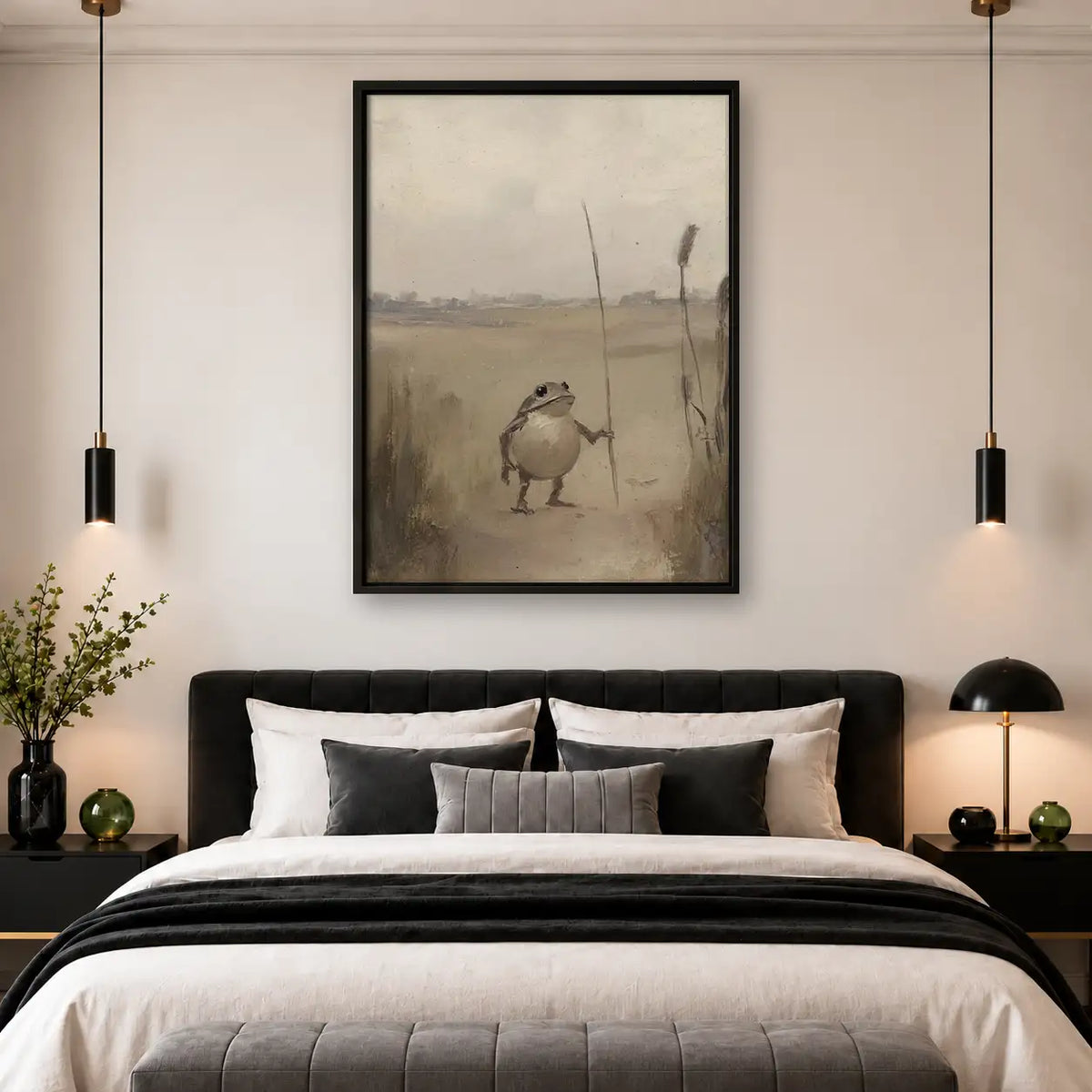 Tiny Penguin in Foggy Landscape Wall Art 4