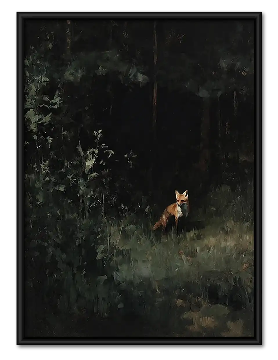 Tiny Rabbit in Dark Forest Wall Art 1