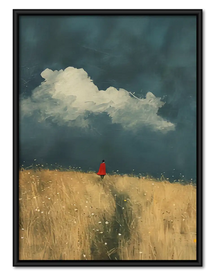 Tiny Red Figure in Golden Field Wall Art