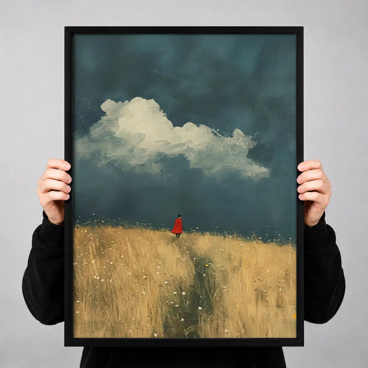 Tiny Red Figure in Golden Field Wall Art 3