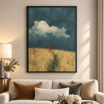 Tiny Red Figure in Golden Field Wall Art 5