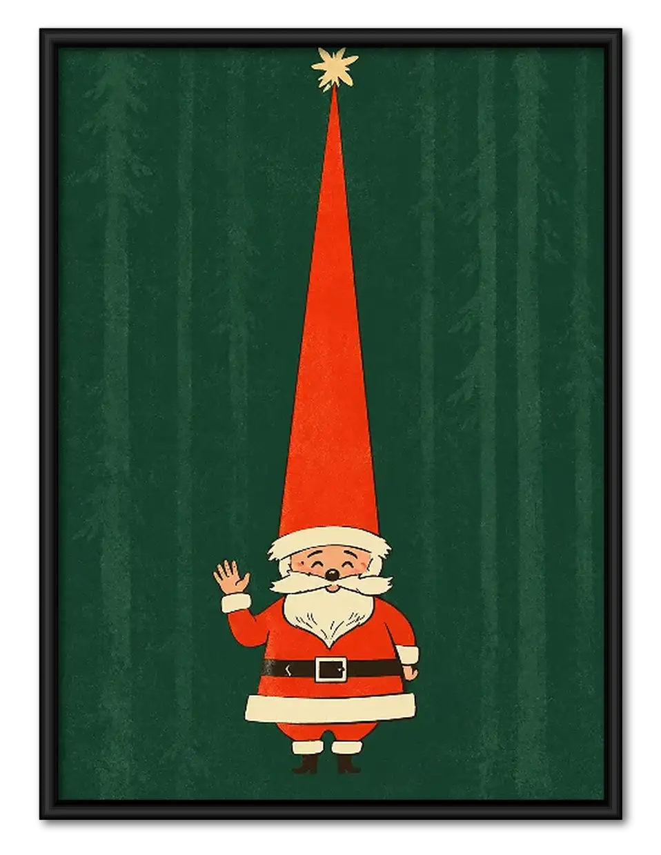 Tiny Santa with Tall Red Hat Wall Art 1
