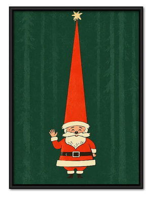 Tiny Santa with Tall Red Hat Wall Art
