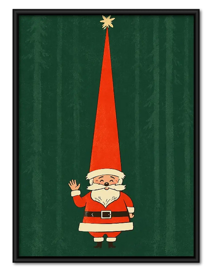 Tiny Santa with Tall Red Hat Wall Art