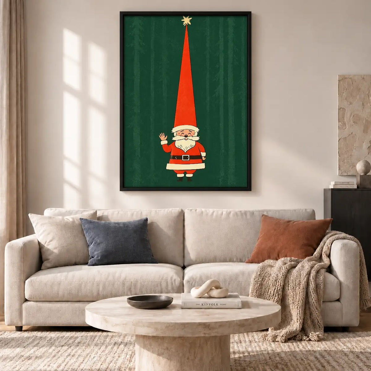 Tiny Santa with Tall Red Hat Wall Art 2