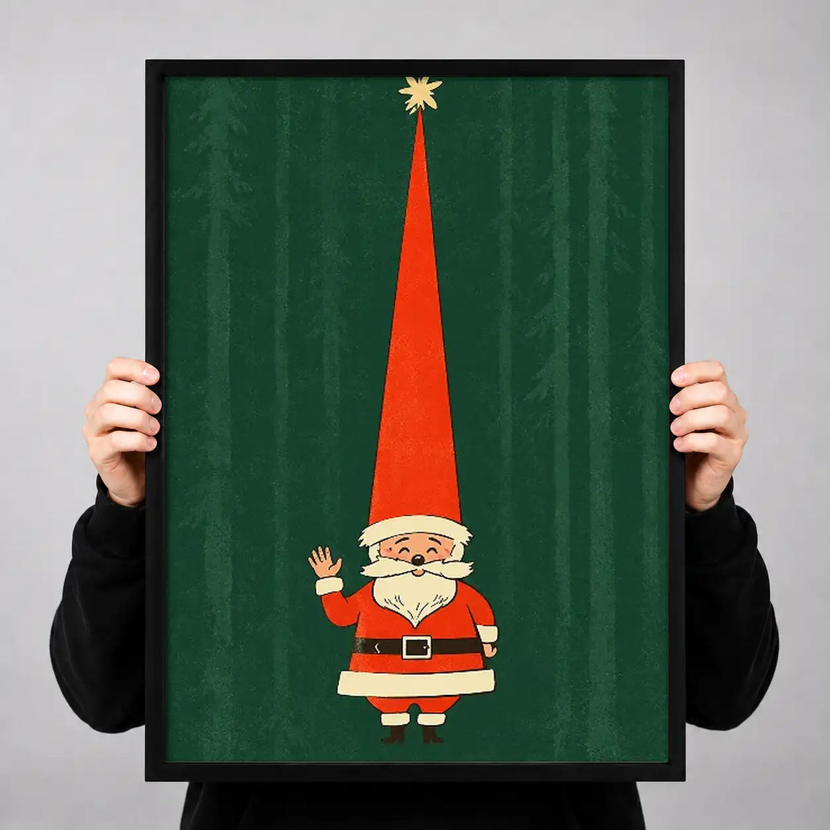 Tiny Santa with Tall Red Hat Wall Art 3