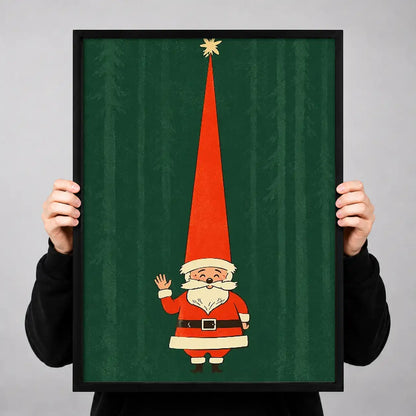 Tiny Santa with Tall Red Hat Wall Art 3