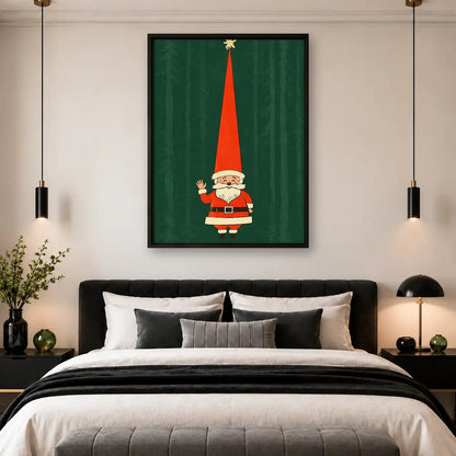 Tiny Santa with Tall Red Hat Wall Art 4