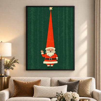 Tiny Santa with Tall Red Hat Wall Art 5
