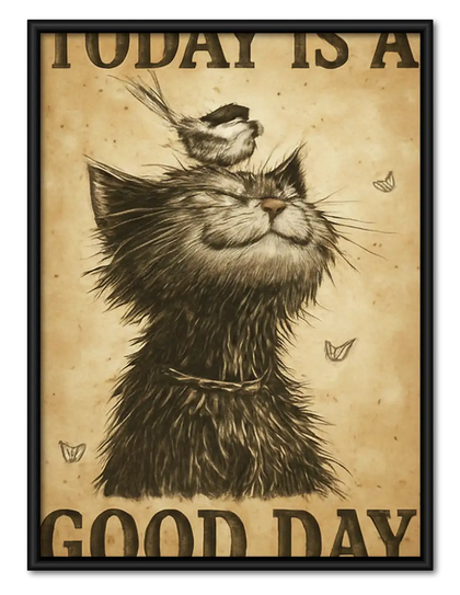 Today Is a Good Day Happy Cat Wall Art