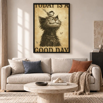 Today Is a Good Day Happy Cat Wall Art 2