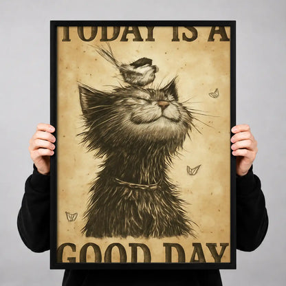 Today Is a Good Day Happy Cat Wall Art 3