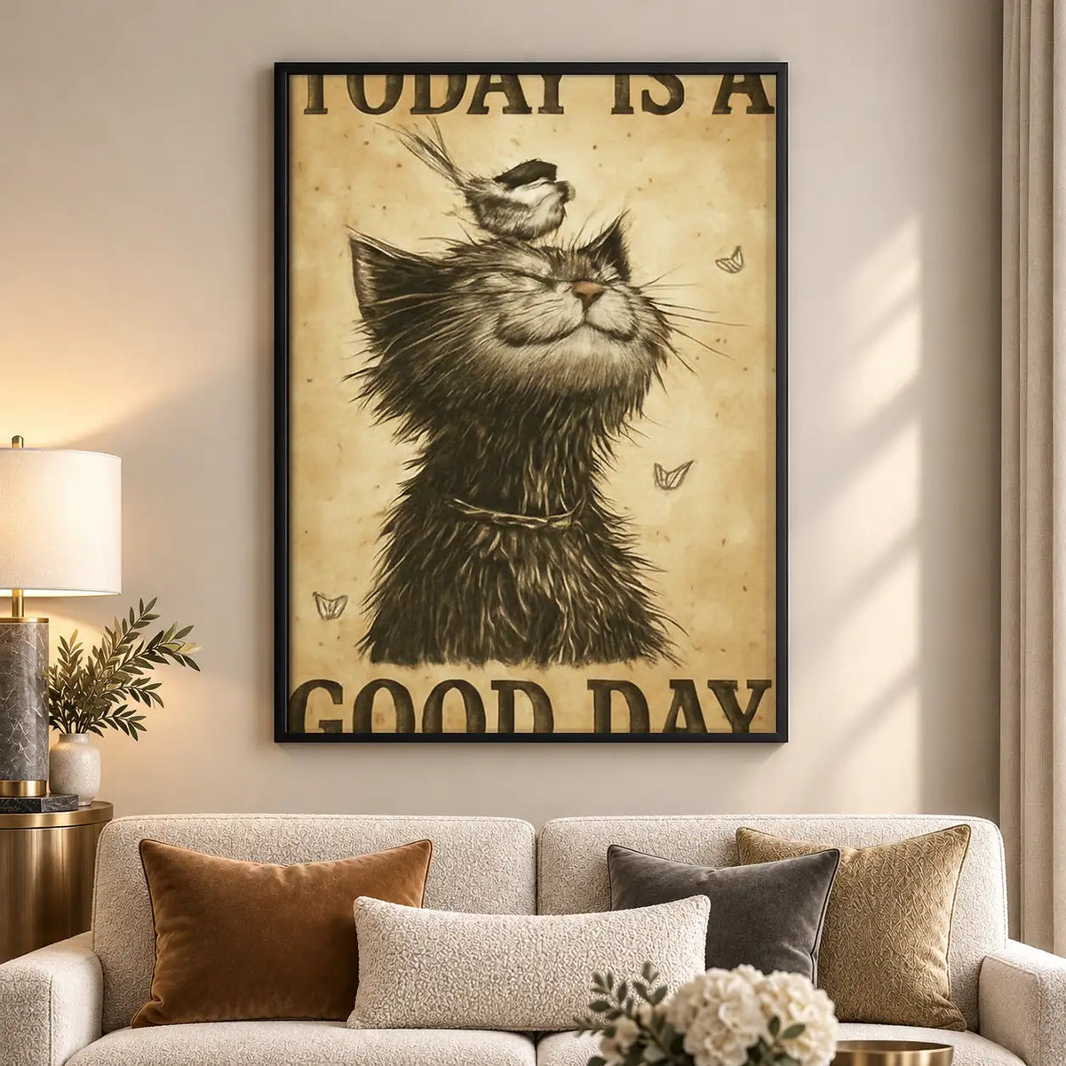 Today Is a Good Day Happy Cat Wall Art 5