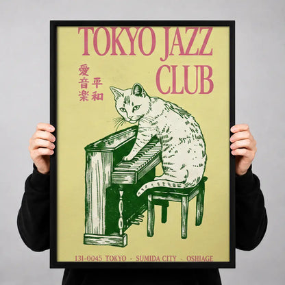 Tokyo Jazz Club Piano Cat Poster Wall Art 3