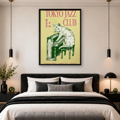 Tokyo Jazz Club Piano Cat Poster Wall Art 4
