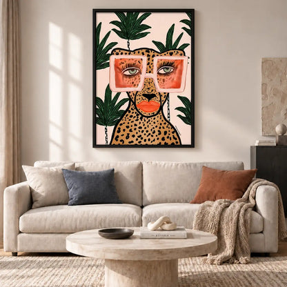 Tropical Woman with Leopard Glasses Wall Art 2