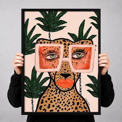 Tropical Woman with Leopard Glasses Wall Art 3