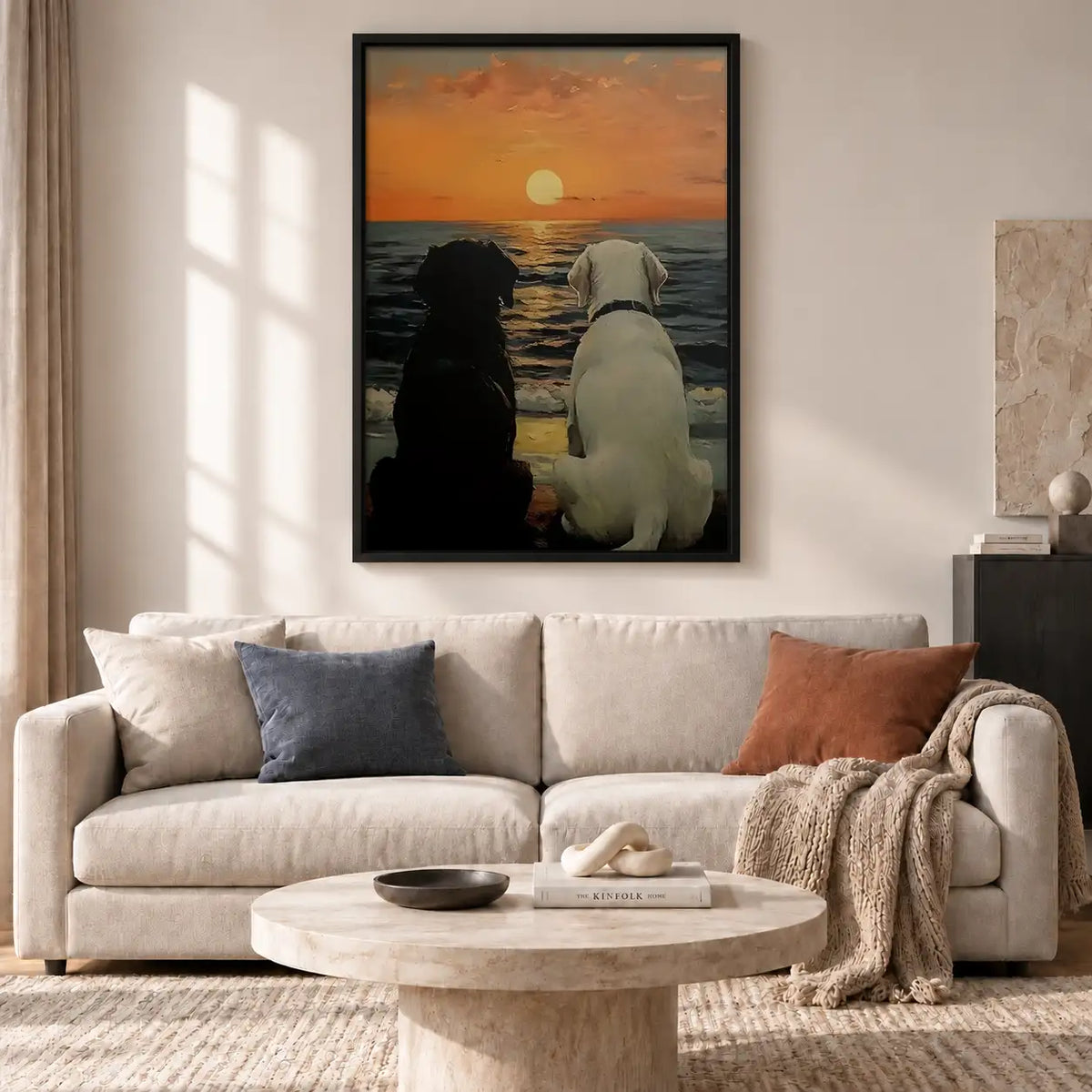Two Cats Watching Sunset Wall Art 2