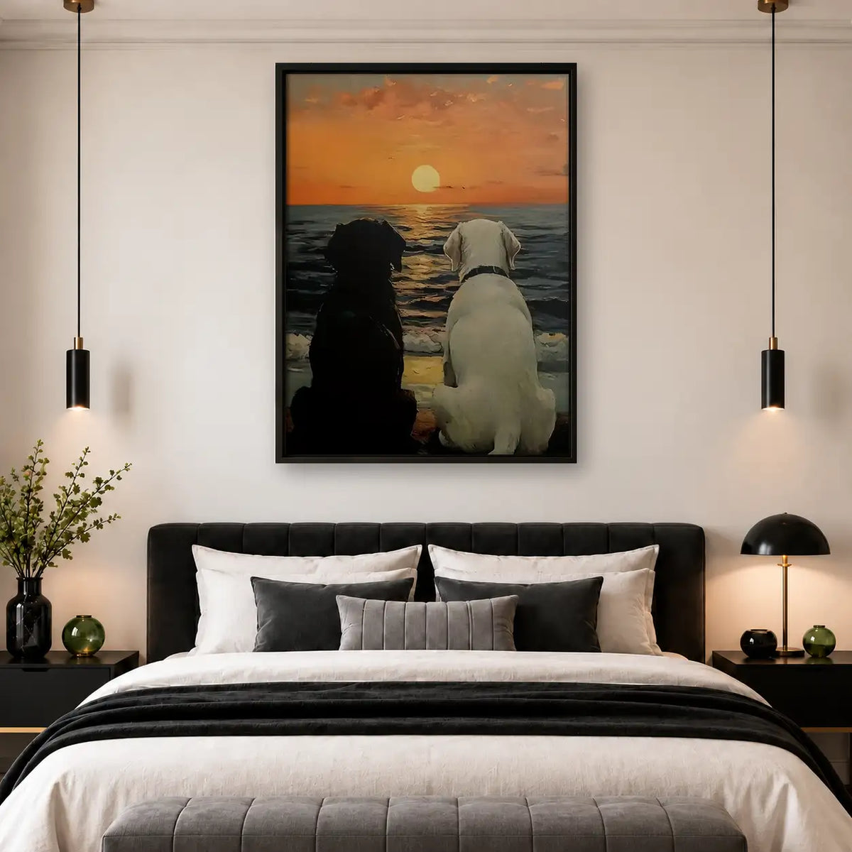 Two Cats Watching Sunset Wall Art 4
