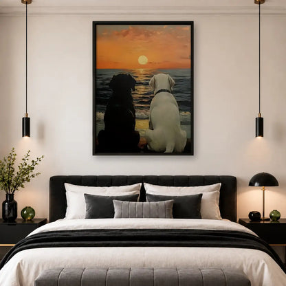 Two Cats Watching Sunset Wall Art 4