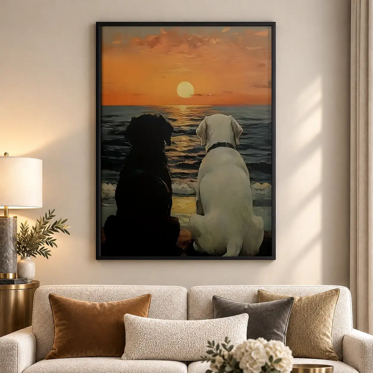 Two Cats Watching Sunset Wall Art 5