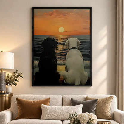 Two Cats Watching Sunset Wall Art 5
