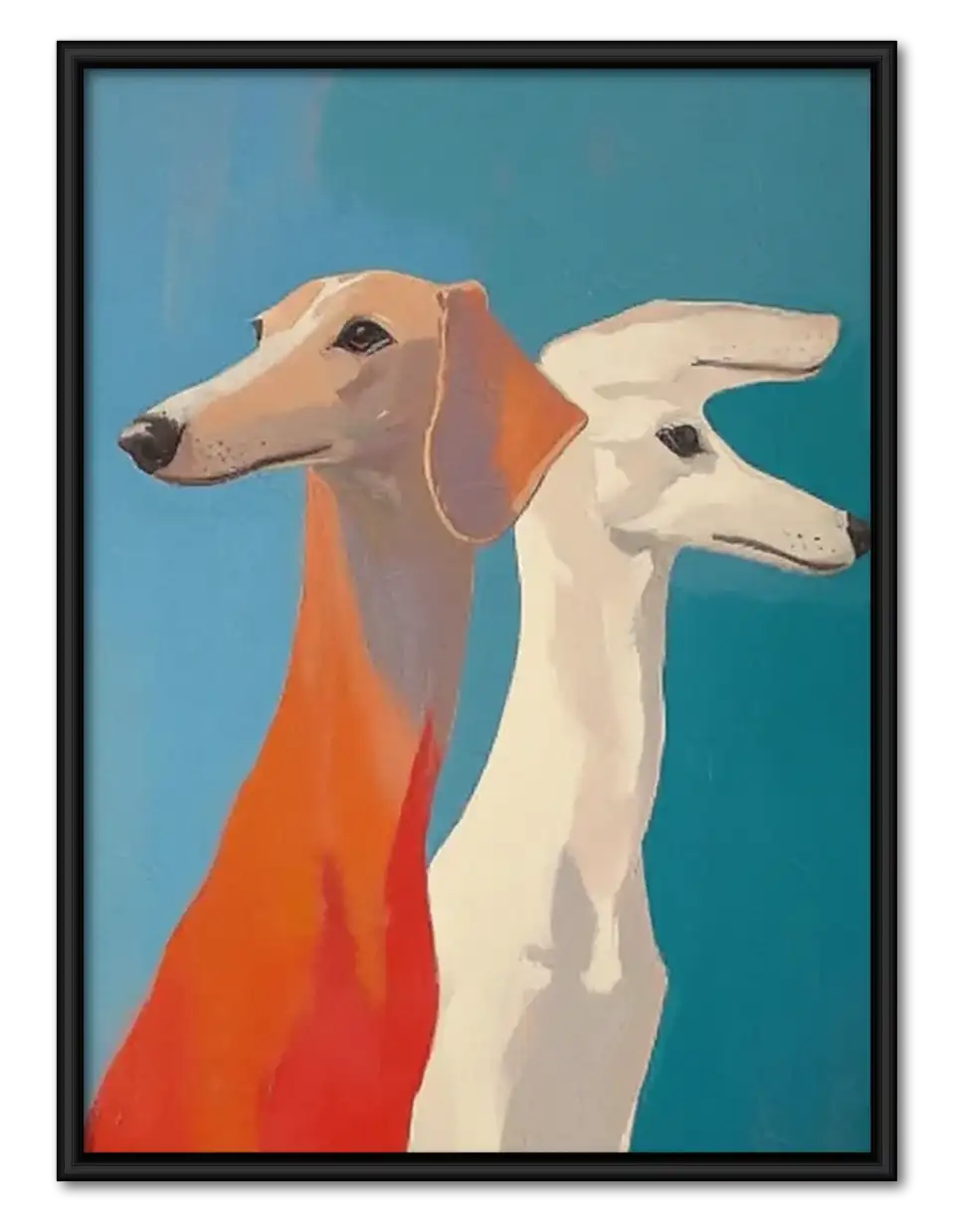 Two Colorful Greyhounds Wall Art 1