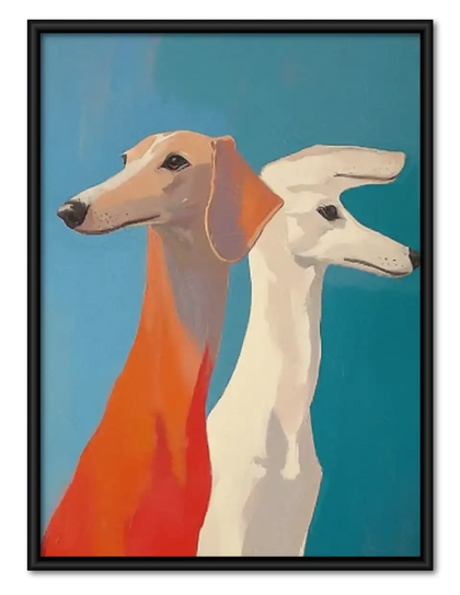 Two Colorful Greyhounds Wall Art