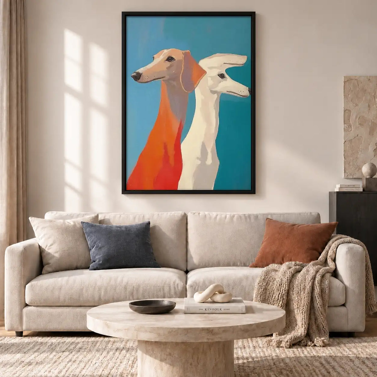 Two Colorful Greyhounds Wall Art 2