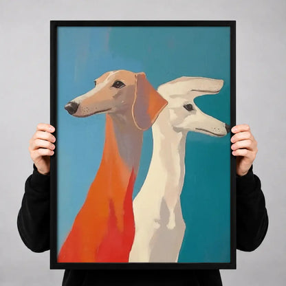 Two Colorful Greyhounds Wall Art 3