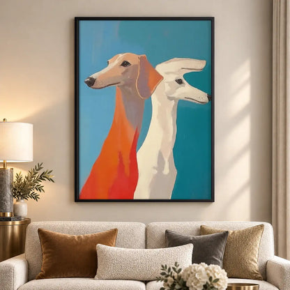 Two Colorful Greyhounds Wall Art 5