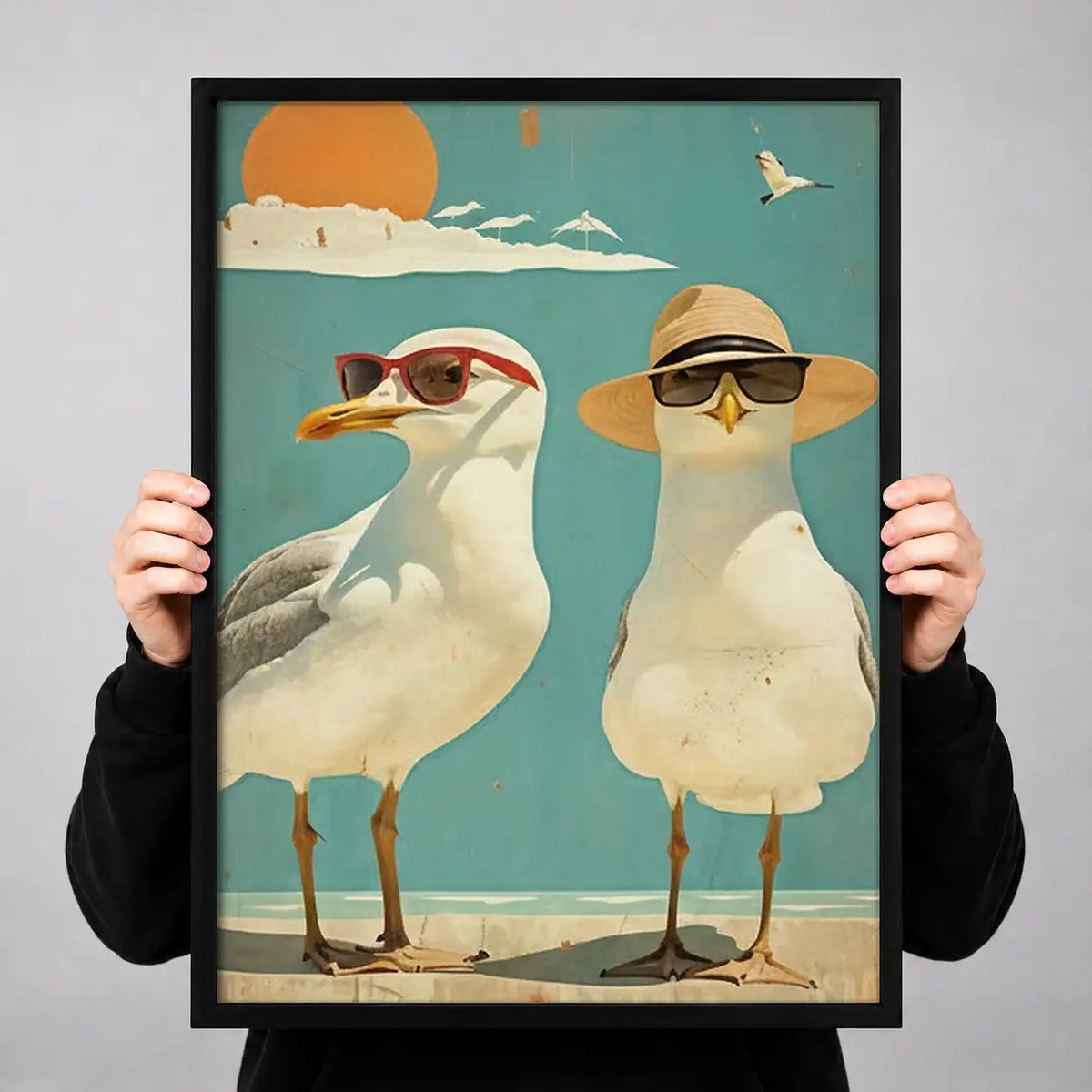 Two Cool Seagulls Wearing Sunglasses Wall Art 3