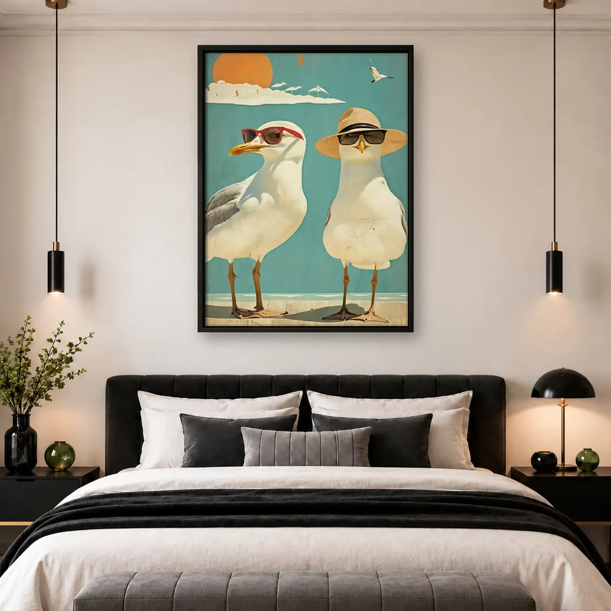 Two Cool Seagulls Wearing Sunglasses Wall Art 4