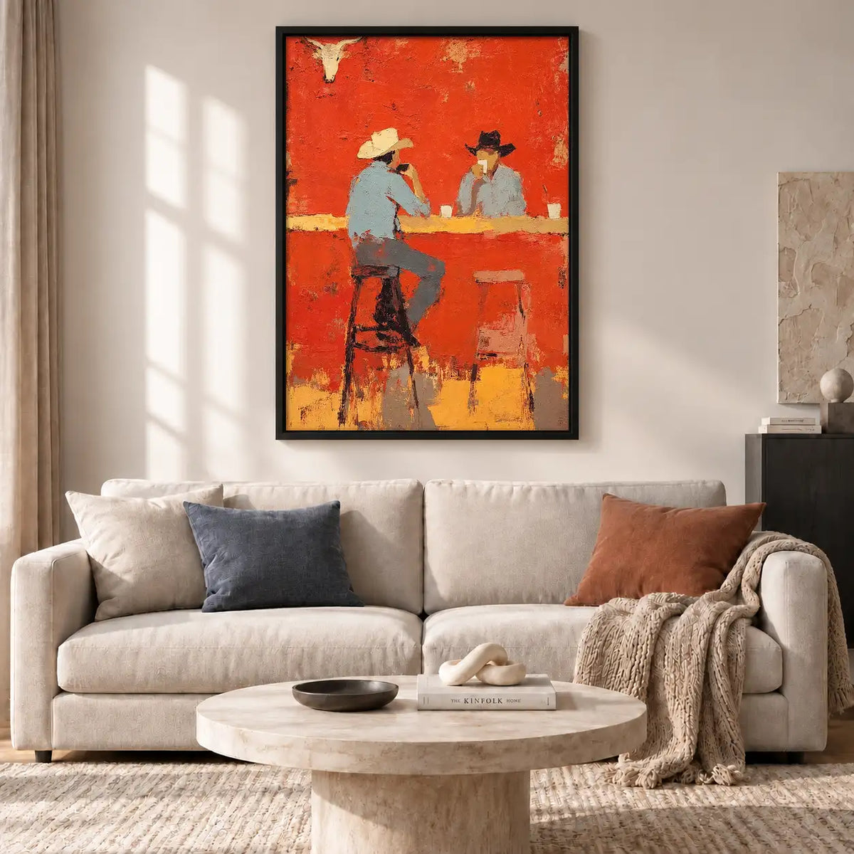 Two Cowboys Talking at the Bar Wall Art 2