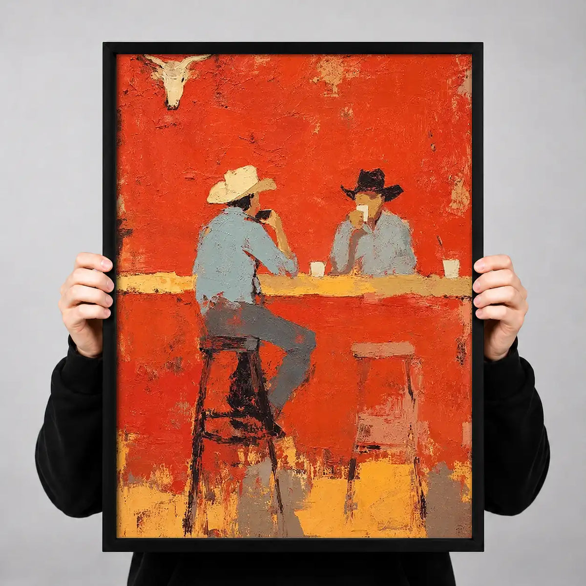 Two Cowboys Talking at the Bar Wall Art 3