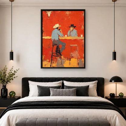 Two Cowboys Talking at the Bar Wall Art 4