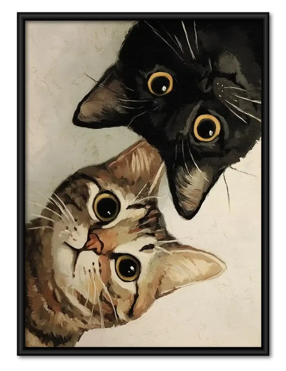 Two Curious Cats Peeking Wall Art 1