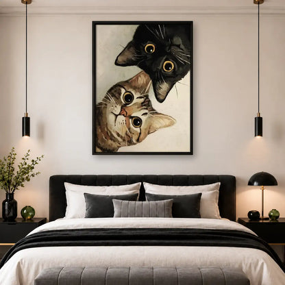 Two Curious Cats Peeking Wall Art 4