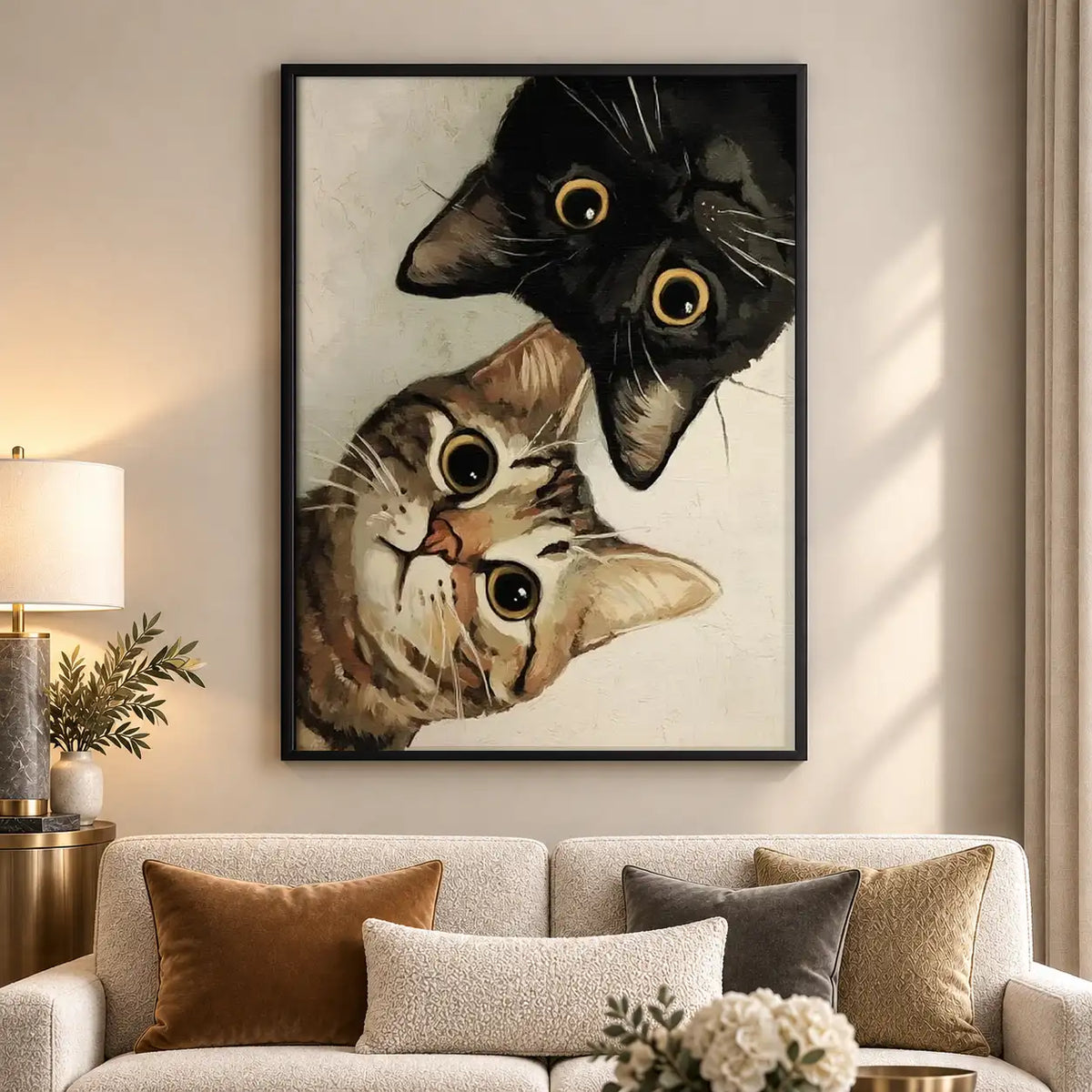 Two Curious Cats Peeking Wall Art 5
