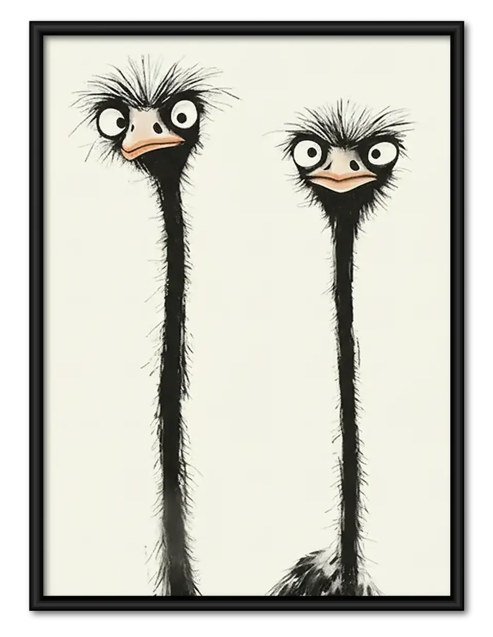 Two Curious Ostriches Wall Art 1