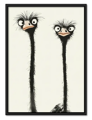 Two Curious Ostriches Wall Art