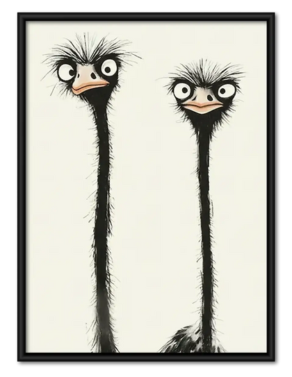 Two Curious Ostriches Wall Art