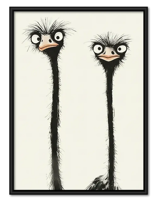 Two Curious Ostriches Wall Art