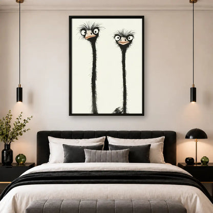 Two Curious Ostriches Wall Art 4