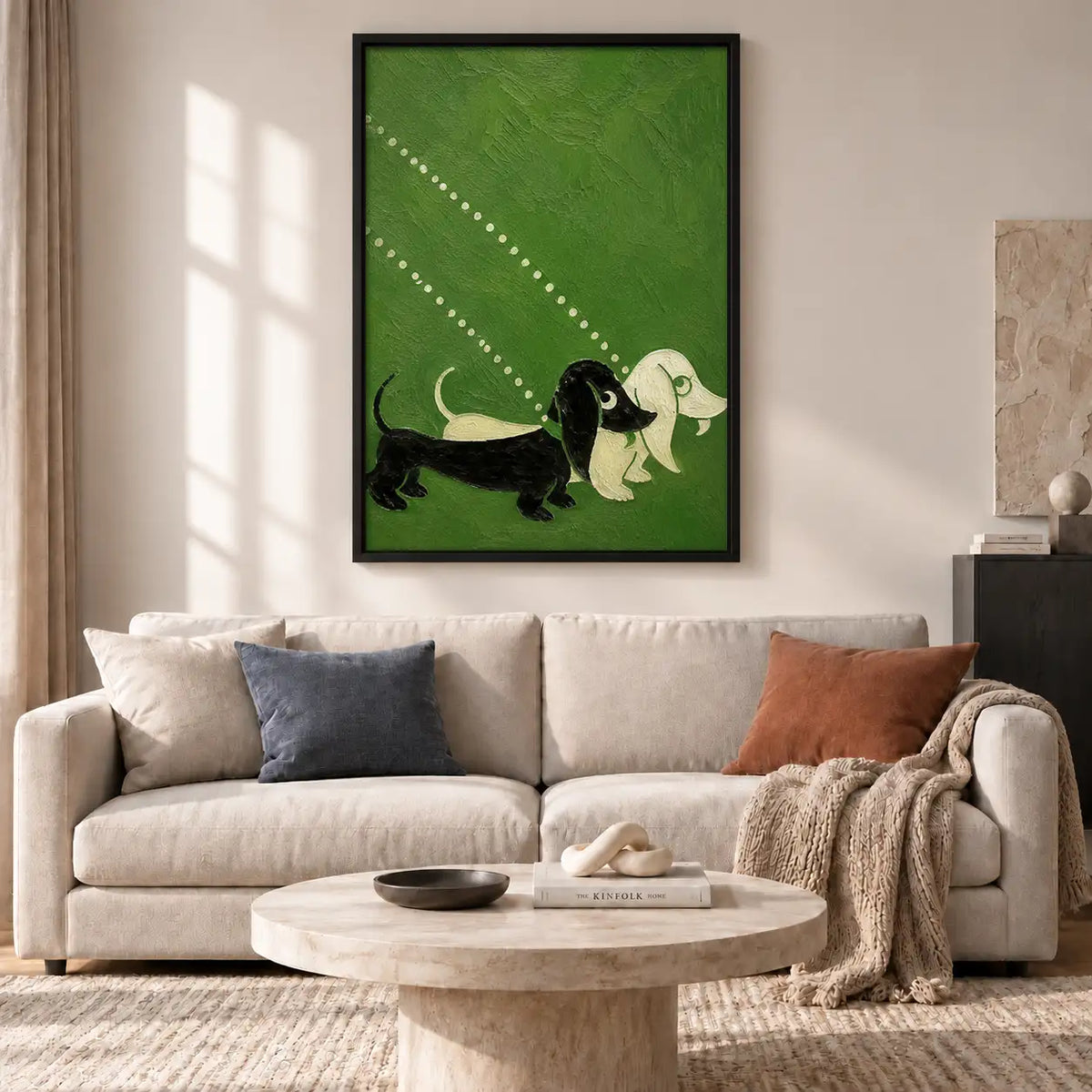 Two Dachshunds on Green Wall Art 2