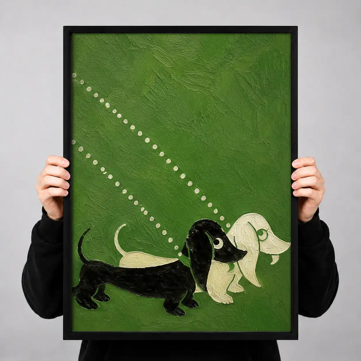 Two Dachshunds on Green Wall Art 3
