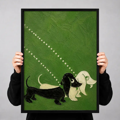 Two Dachshunds on Green Wall Art 3