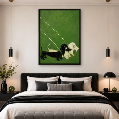 Two Dachshunds on Green Wall Art 4