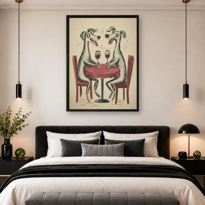 Two Dogs Sharing Wine Wall Art 4
