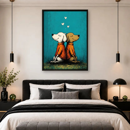 Two Dogs Sitting Back to Back Wall Art 4